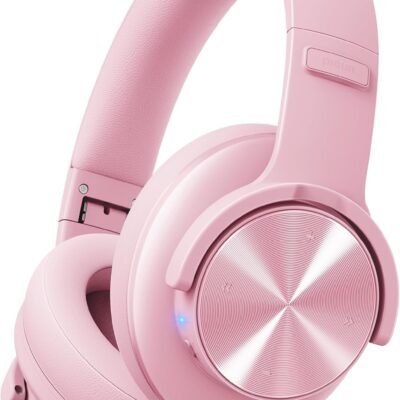 Picun B8 Headphones Wireless Bluetooth, 120H Bluetooth Headphones Over Ear with 3EQ Music Modes, Hands-Free Calls, Deep Bass Headphones for Travel Home Office Cellphone PC (Pink)