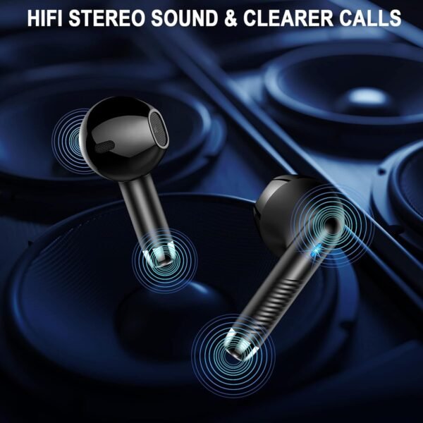 Wireless Earbuds, Bluetooth 5.4 Headphones HiFi Stereo, in Ear Earphones with 4 ENC Noise Cancelling Mics, 40H Playback Ear Buds with Mini Case, IP7 Waterproof Headset with LED Display, USB C Charging - Image 7