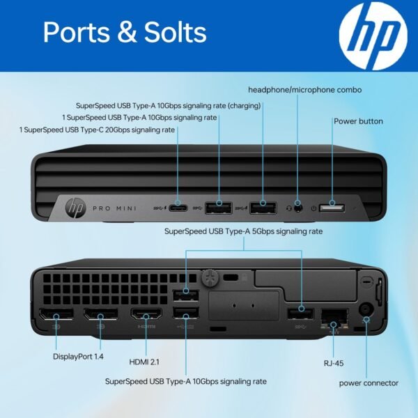 HP ProDesk 400 G9 Mini Business Desktop, 13th Gen Intel 14-Core i5-13500T (Beat i7-12700), 32GB RAM, 1TB PCIe SSD, Wi-Fi 6, HDMI, DP, Support 3-Monitor 4K, Wired Keyboard and Mouse, Windows 11 Pro - Image 4