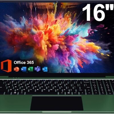 16 inch Laptop, 12GB RAM 256GB Storage Laptop Computer, 5305U Processor, 1920×1200 IPS FHD Display, WiFi, Bluetooth, Webcam, Type-C, 38Wh Battery