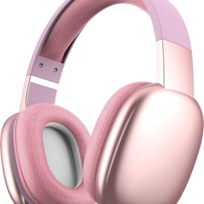 Gabba Goods Wireless Over Ear Bluetooth Headphones with Microphone – Wireless Headset -Noise Reduction – Bluetooth, Wired,Built in Micro SD for Travel, Home, Work TV,PC,Gaming,Cellphone (Pink)