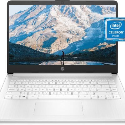 HP 14 Laptop, Intel Celeron N4020, 4 GB RAM, 64 GB Storage, 14-inch Micro-edge HD Display, Windows 11 Home, Thin & Portable, 4K Graphics, One Year of Microsoft 365 (14-dq0040nr, Snowflake White)