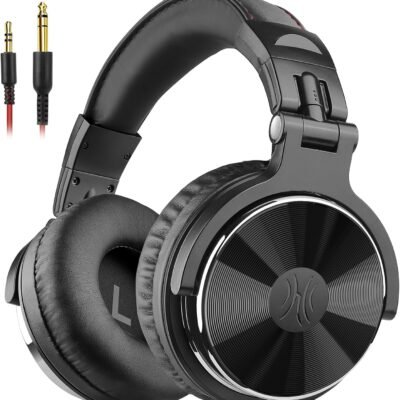 OneOdio Wired Over Ear Headphones Hi-Res Studio Monitor & Mixing DJ Stereo Headsets with 50mm Drivers and 1/4 to 3.5mm Jack for AMP Computer Recording Podcast Keyboard Guitar Laptop – Black