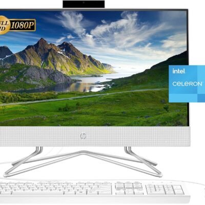 HP 2022 All-in-One Desktop, 21.5″ FHD Display, Intel Celeron J4025 Processor, 16GB RAM, 512GB PCIe SSD, Webcam, HDMI, RJ-45, Wired Keyboard&Mouse, WiFi, Windows 11 Home, White